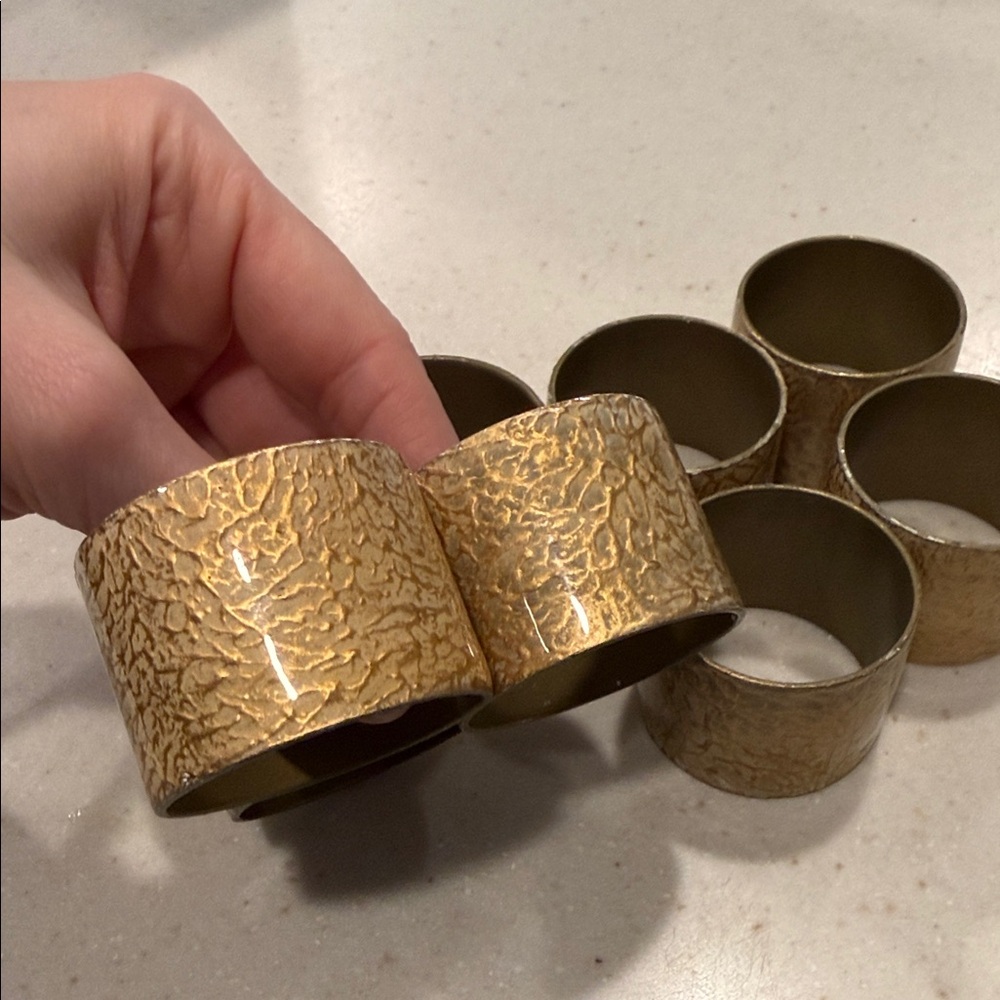 Textured Gold Napkin Rings